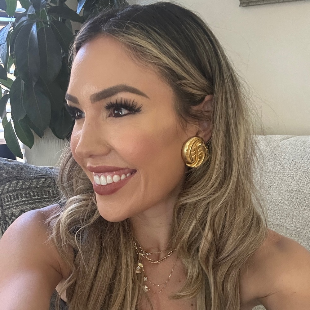 Gold Leaf Clip-On Earrings - Picture 6 of 6